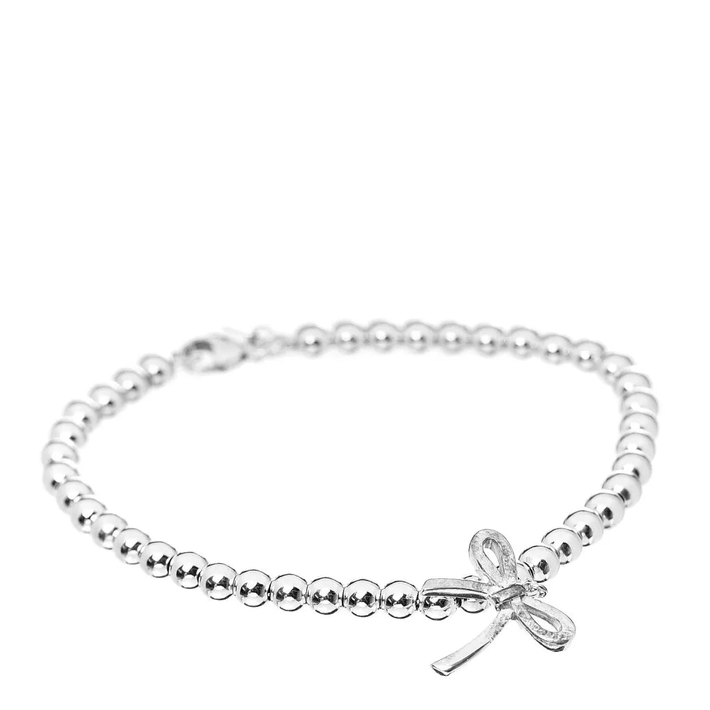 [⭐Sparkve Jewels]STERLING SILVER BOW BEAD BRACELET