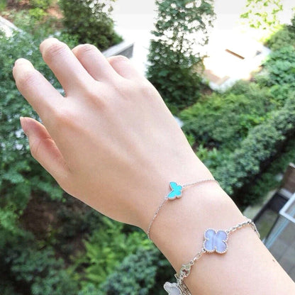 [⭐Sparkve]BUTTERFLY TURQUOISE BUTTERFLY BRACELET SILVER