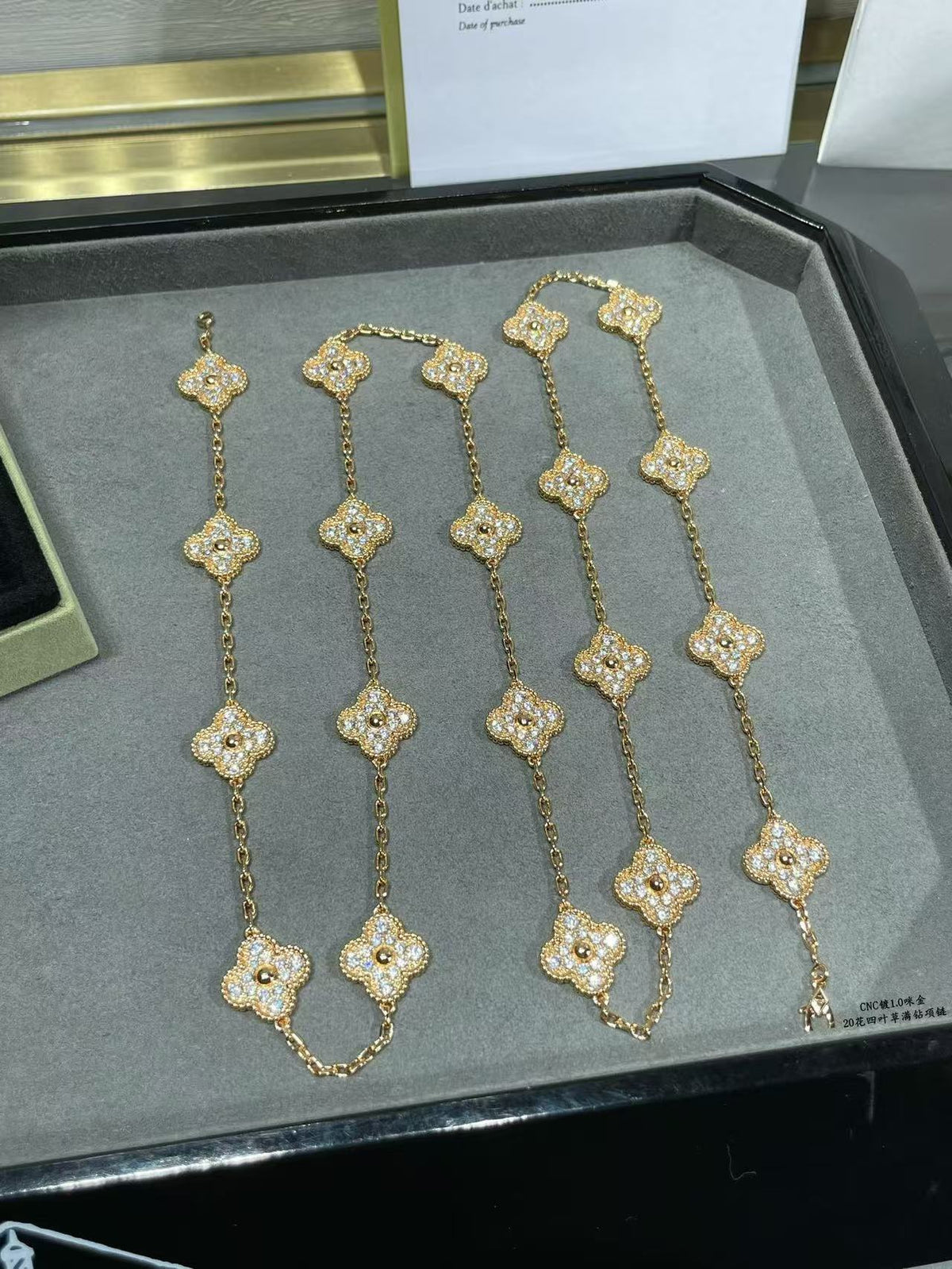 [⭐Sparkve]CLOVER 20 MOTIFS FULL-DIAMOND NECKLACE