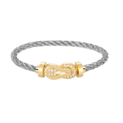 [⭐Sparkve]CHANCE LARGE 8 FIGURE BUCKLE HALF DIAMOND BRACELET GOLD