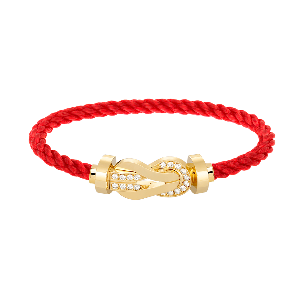 [⭐Sparkve]CHANCE LARGE 8 FIGURE BUCKLE HALF DIAMOND BRACELET GOLD