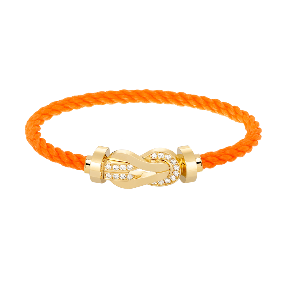 [⭐Sparkve]CHANCE LARGE 8 FIGURE BUCKLE HALF DIAMOND BRACELET GOLD