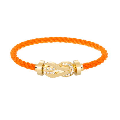 [⭐Sparkve]CHANCE LARGE 8 FIGURE BUCKLE HALF DIAMOND BRACELET GOLD