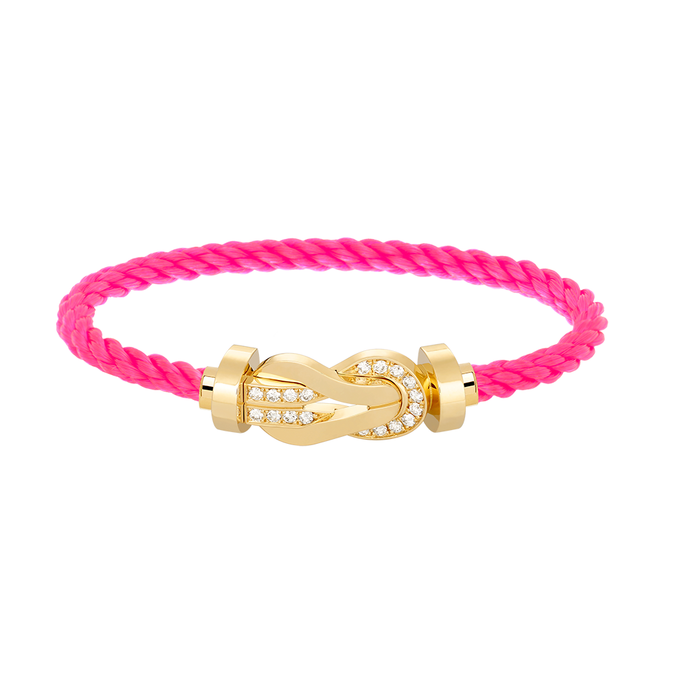 [⭐Sparkve]CHANCE LARGE 8 FIGURE BUCKLE HALF DIAMOND BRACELET GOLD