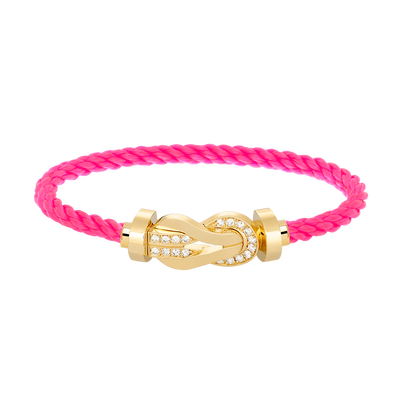 [⭐Sparkve]CHANCE LARGE 8 FIGURE BUCKLE HALF DIAMOND BRACELET GOLD