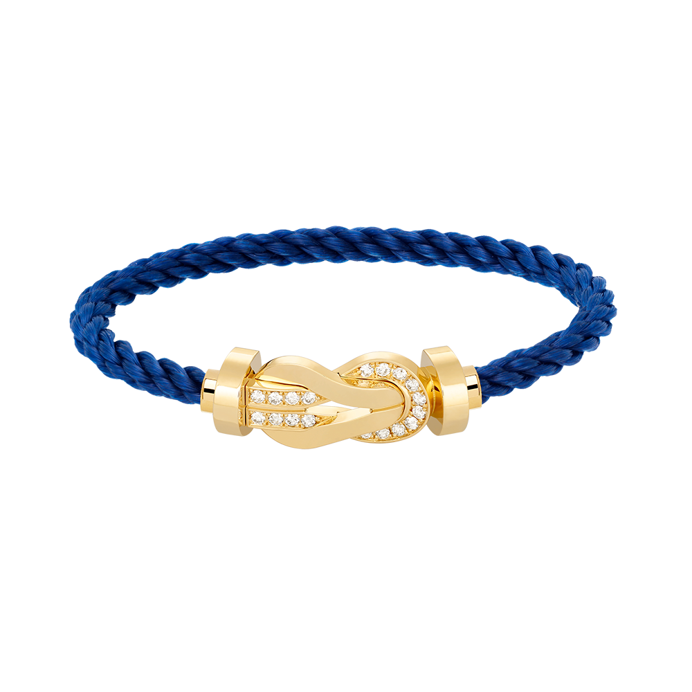 [⭐Sparkve]CHANCE LARGE 8 FIGURE BUCKLE HALF DIAMOND BRACELET GOLD