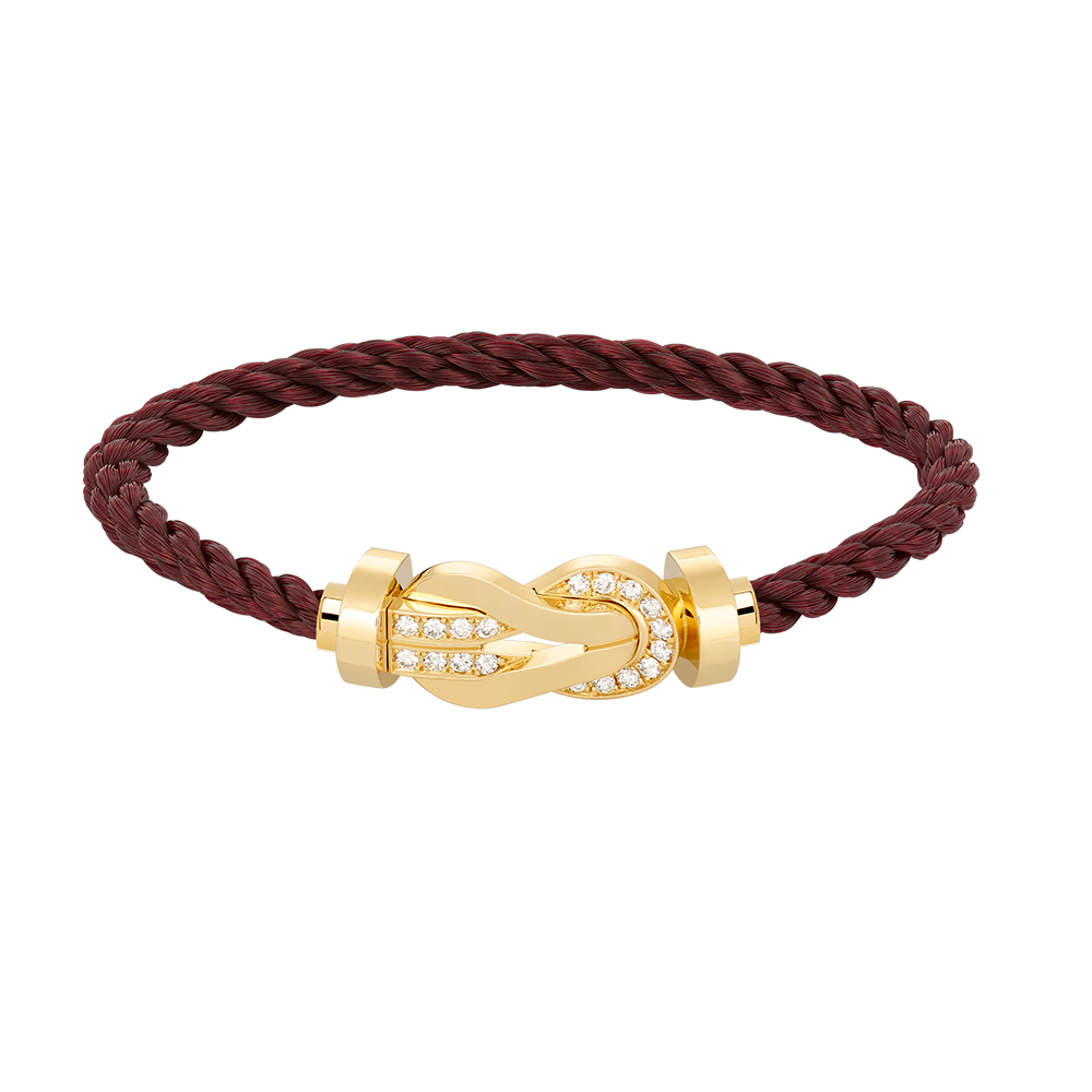 [⭐Sparkve]CHANCE LARGE 8 FIGURE BUCKLE HALF DIAMOND BRACELET GOLD