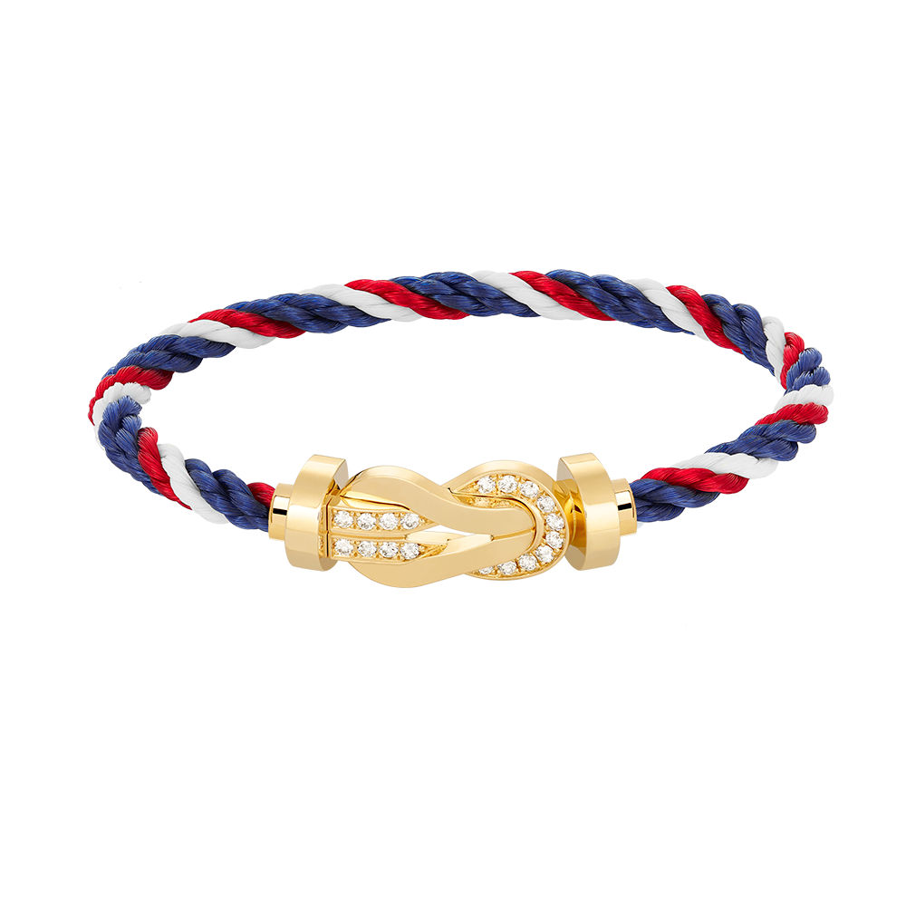 [⭐Sparkve]CHANCE LARGE 8 FIGURE BUCKLE HALF DIAMOND BRACELET GOLD