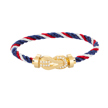 [⭐Sparkve]CHANCE LARGE 8 FIGURE BUCKLE HALF DIAMOND BRACELET GOLD