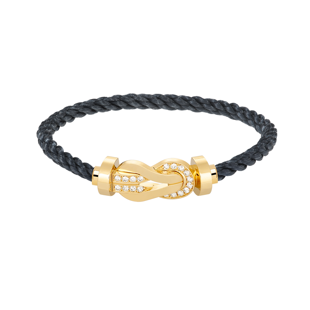 [⭐Sparkve]CHANCE LARGE 8 FIGURE BUCKLE HALF DIAMOND BRACELET GOLD