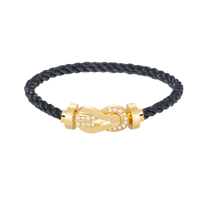 [⭐Sparkve]CHANCE LARGE 8 FIGURE BUCKLE HALF DIAMOND BRACELET GOLD