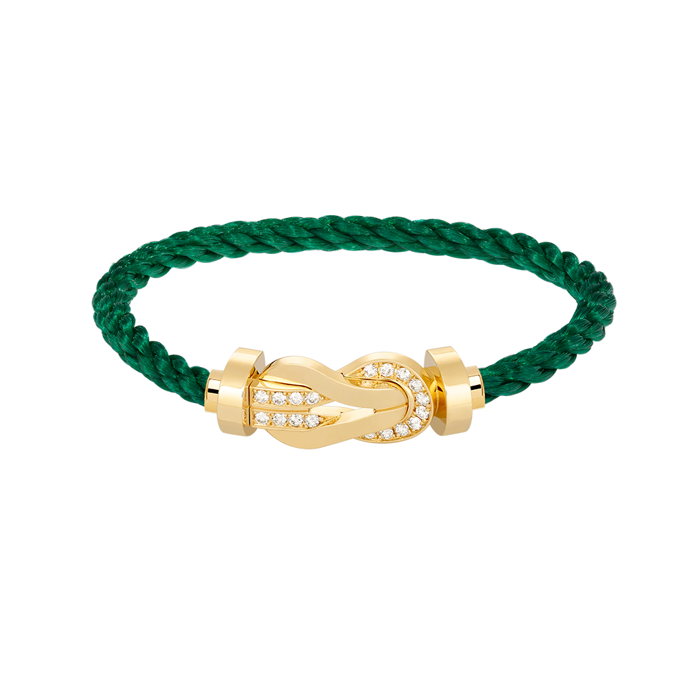 [⭐Sparkve]CHANCE LARGE 8 FIGURE BUCKLE HALF DIAMOND BRACELET GOLD