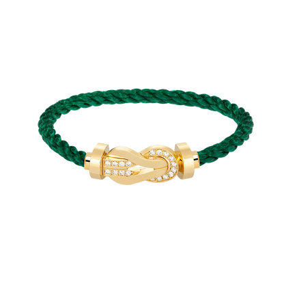 [⭐Sparkve]CHANCE LARGE 8 FIGURE BUCKLE HALF DIAMOND BRACELET GOLD