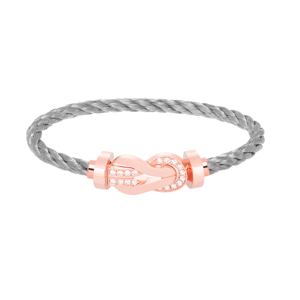 [⭐Sparkve]CHANCE LARGE 8 FIGURE BUCKLE HALF DIAMOND BRACELET ROSE GOLD
