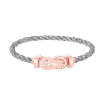 [⭐Sparkve]CHANCE LARGE 8 FIGURE BUCKLE HALF DIAMOND BRACELET ROSE GOLD