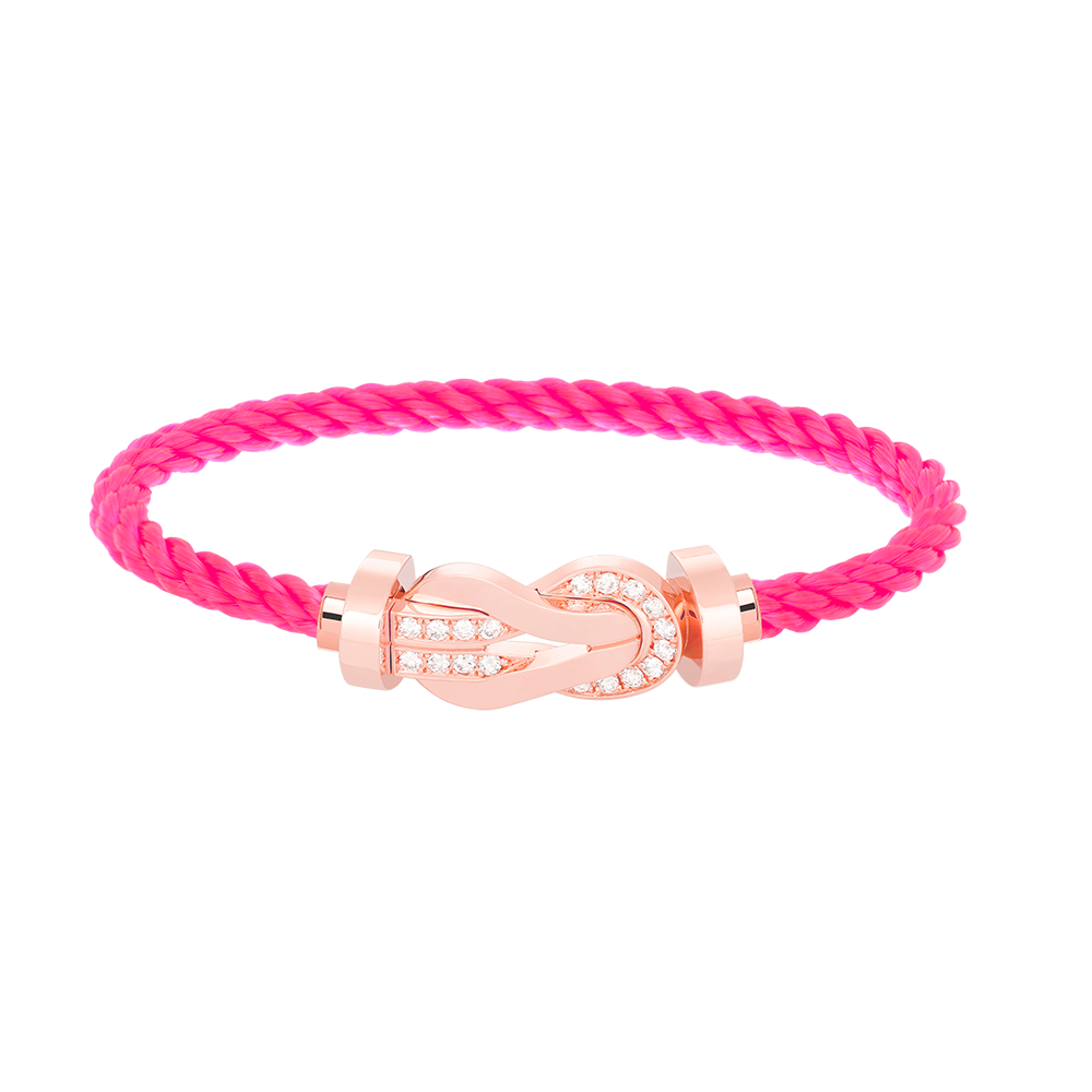 [⭐Sparkve]CHANCE LARGE 8 FIGURE BUCKLE HALF DIAMOND BRACELET ROSE GOLD