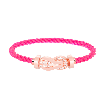 [⭐Sparkve]CHANCE LARGE 8 FIGURE BUCKLE HALF DIAMOND BRACELET ROSE GOLD