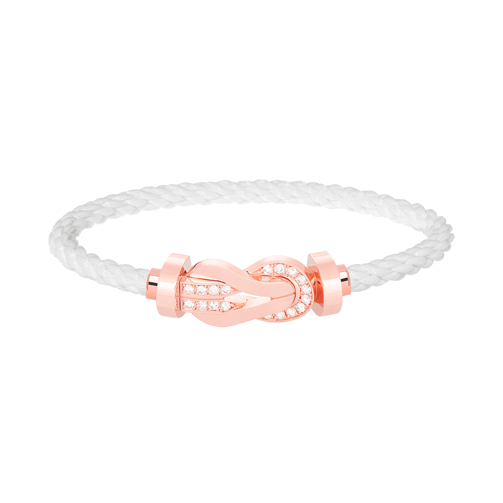 [⭐Sparkve]CHANCE LARGE 8 FIGURE BUCKLE HALF DIAMOND BRACELET ROSE GOLD