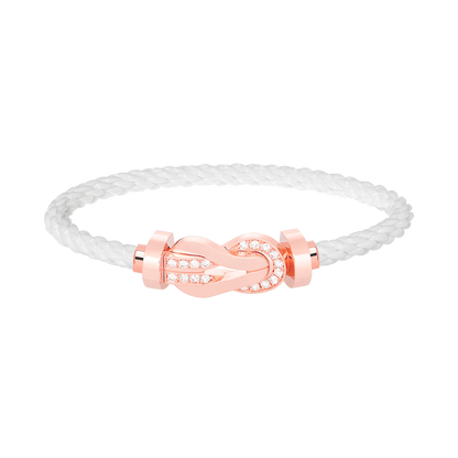 [⭐Sparkve]CHANCE LARGE 8 FIGURE BUCKLE HALF DIAMOND BRACELET ROSE GOLD