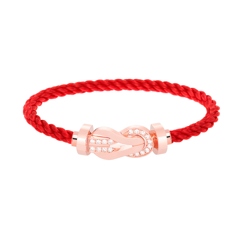 [⭐Sparkve]CHANCE LARGE 8 FIGURE BUCKLE HALF DIAMOND BRACELET ROSE GOLD