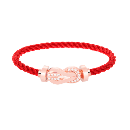 [⭐Sparkve]CHANCE LARGE 8 FIGURE BUCKLE HALF DIAMOND BRACELET ROSE GOLD