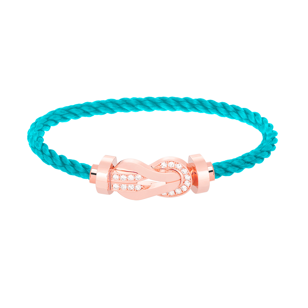 [⭐Sparkve]CHANCE LARGE 8 FIGURE BUCKLE HALF DIAMOND BRACELET ROSE GOLD