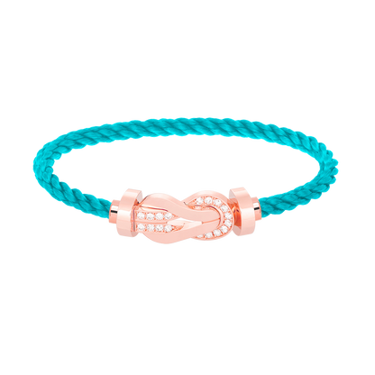 [⭐Sparkve]CHANCE LARGE 8 FIGURE BUCKLE HALF DIAMOND BRACELET ROSE GOLD