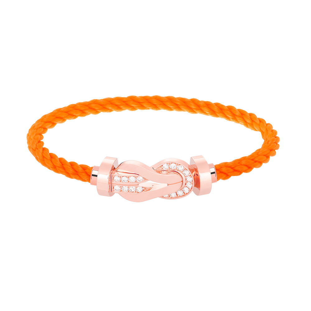 [⭐Sparkve]CHANCE LARGE 8 FIGURE BUCKLE HALF DIAMOND BRACELET ROSE GOLD