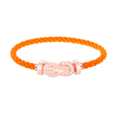 [⭐Sparkve]CHANCE LARGE 8 FIGURE BUCKLE HALF DIAMOND BRACELET ROSE GOLD