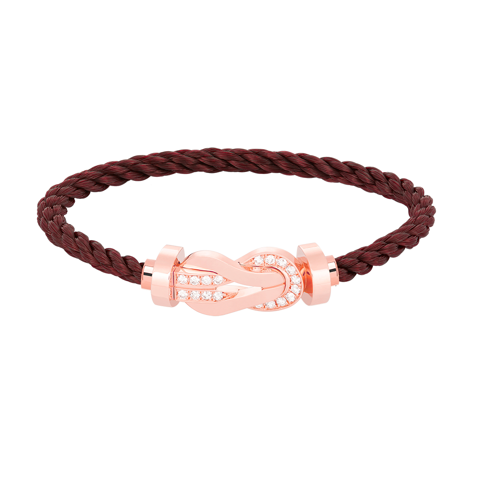 [⭐Sparkve]CHANCE LARGE 8 FIGURE BUCKLE HALF DIAMOND BRACELET ROSE GOLD