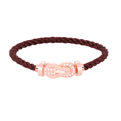 [⭐Sparkve]CHANCE LARGE 8 FIGURE BUCKLE HALF DIAMOND BRACELET ROSE GOLD