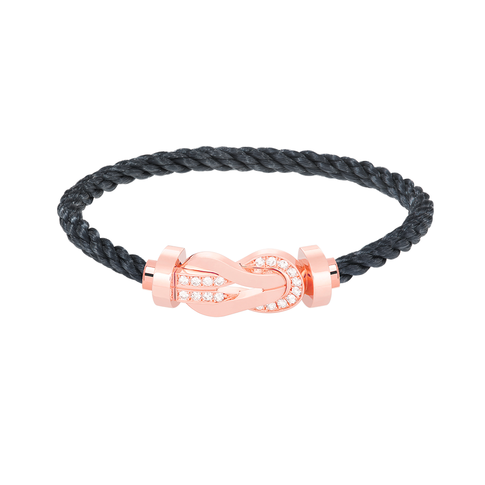 [⭐Sparkve]CHANCE LARGE 8 FIGURE BUCKLE HALF DIAMOND BRACELET ROSE GOLD