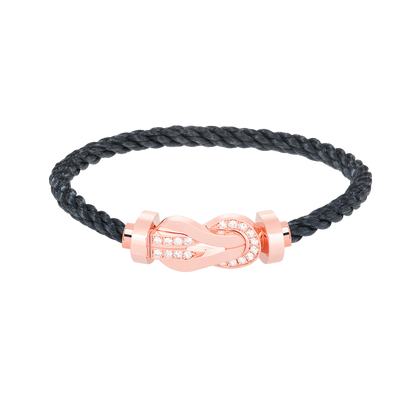 [⭐Sparkve]CHANCE LARGE 8 FIGURE BUCKLE HALF DIAMOND BRACELET ROSE GOLD