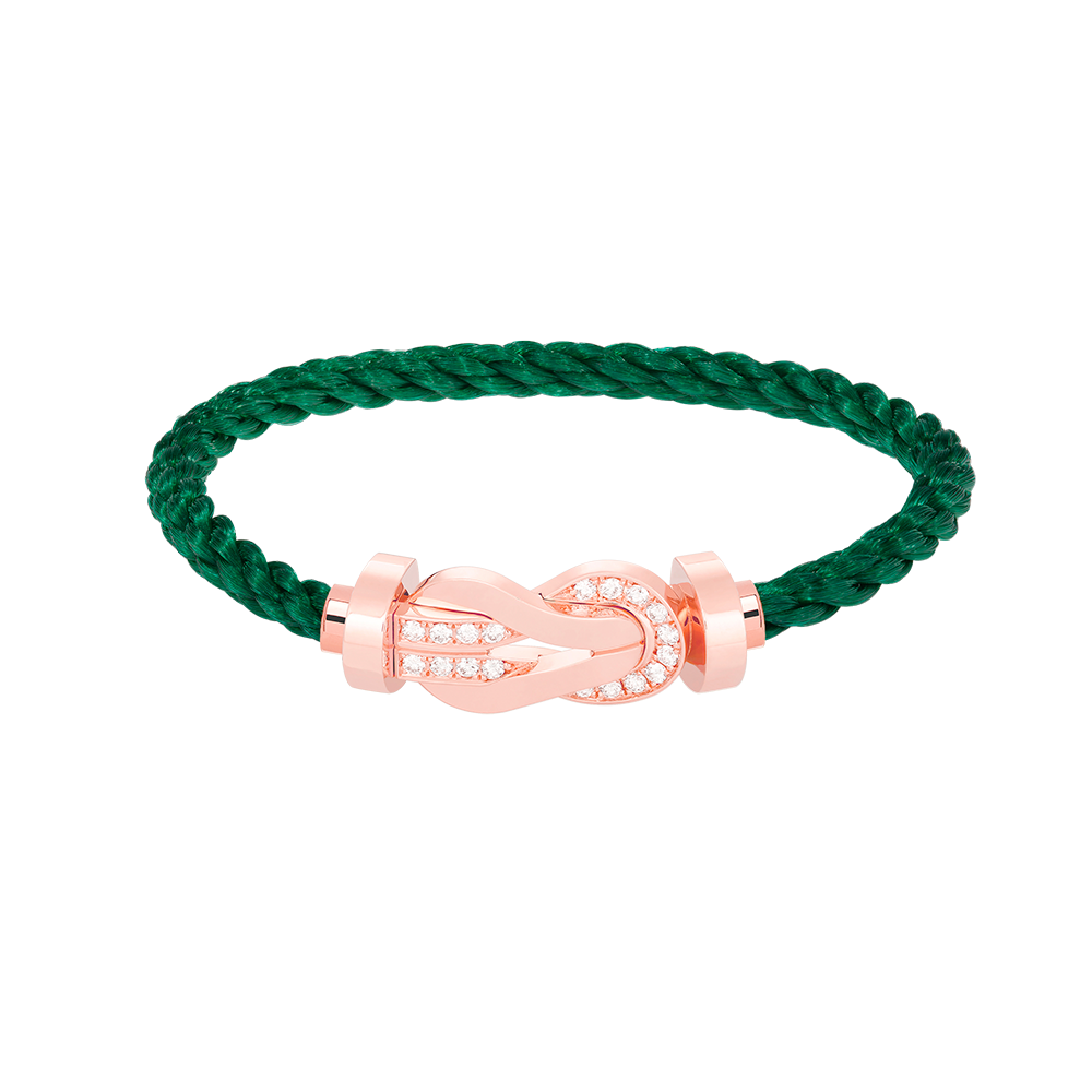 [⭐Sparkve]CHANCE LARGE 8 FIGURE BUCKLE HALF DIAMOND BRACELET ROSE GOLD