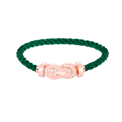 [⭐Sparkve]CHANCE LARGE 8 FIGURE BUCKLE HALF DIAMOND BRACELET ROSE GOLD