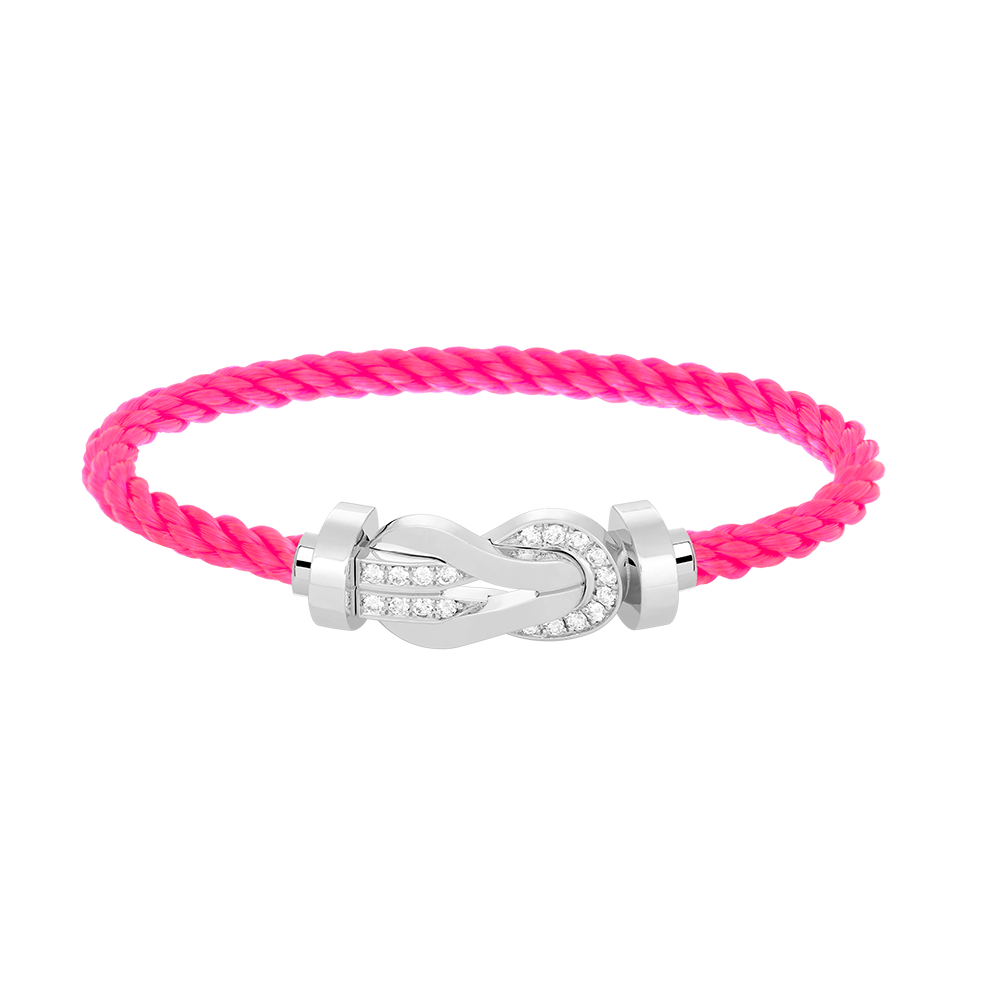 [⭐Sparkve]CHANCE LARGE 8 FIGURE BUCKLE HALF DIAMOND BRACELET SILVER