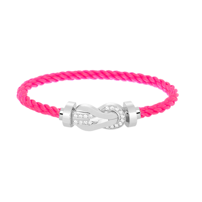 [⭐Sparkve]CHANCE LARGE 8 FIGURE BUCKLE HALF DIAMOND BRACELET SILVER