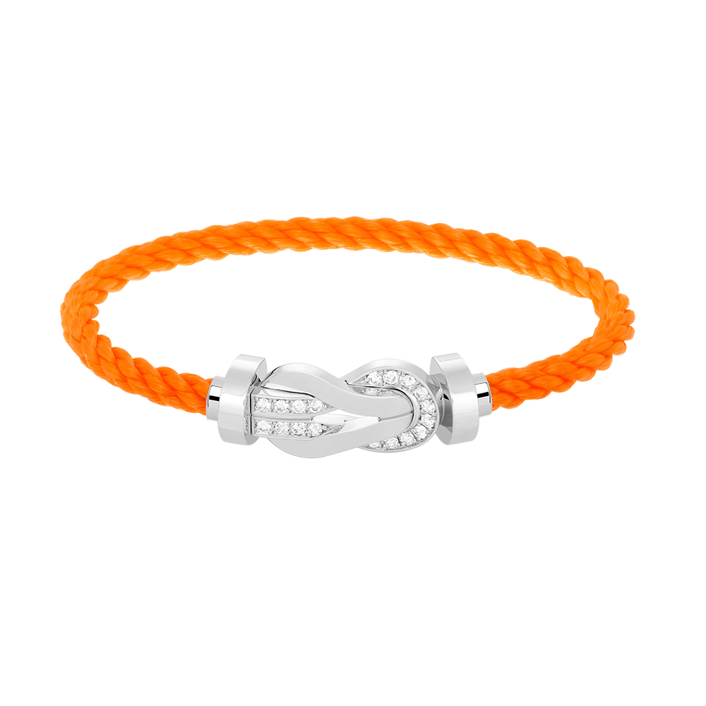 [⭐Sparkve]CHANCE LARGE 8 FIGURE BUCKLE HALF DIAMOND BRACELET SILVER