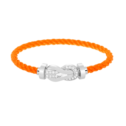 [⭐Sparkve]CHANCE LARGE 8 FIGURE BUCKLE HALF DIAMOND BRACELET SILVER