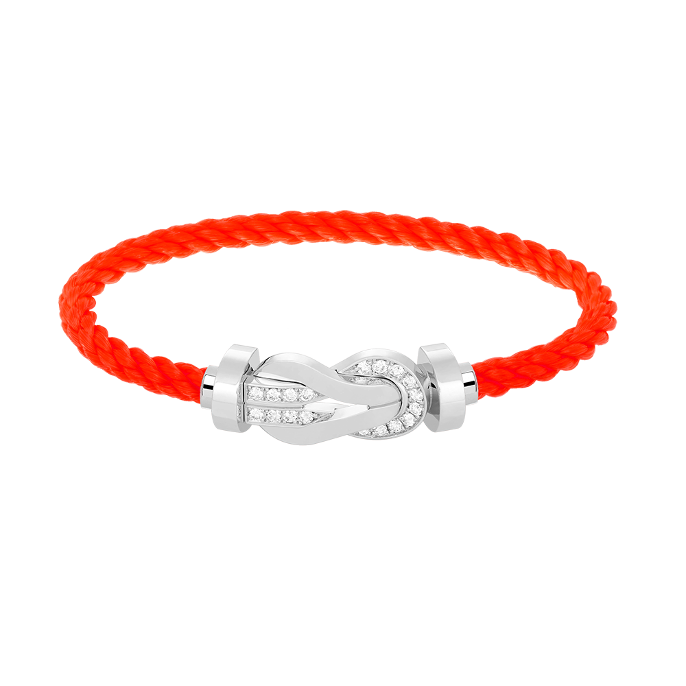 [⭐Sparkve]CHANCE LARGE 8 FIGURE BUCKLE HALF DIAMOND BRACELET SILVER