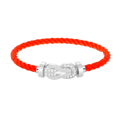 [⭐Sparkve]CHANCE LARGE 8 FIGURE BUCKLE HALF DIAMOND BRACELET SILVER