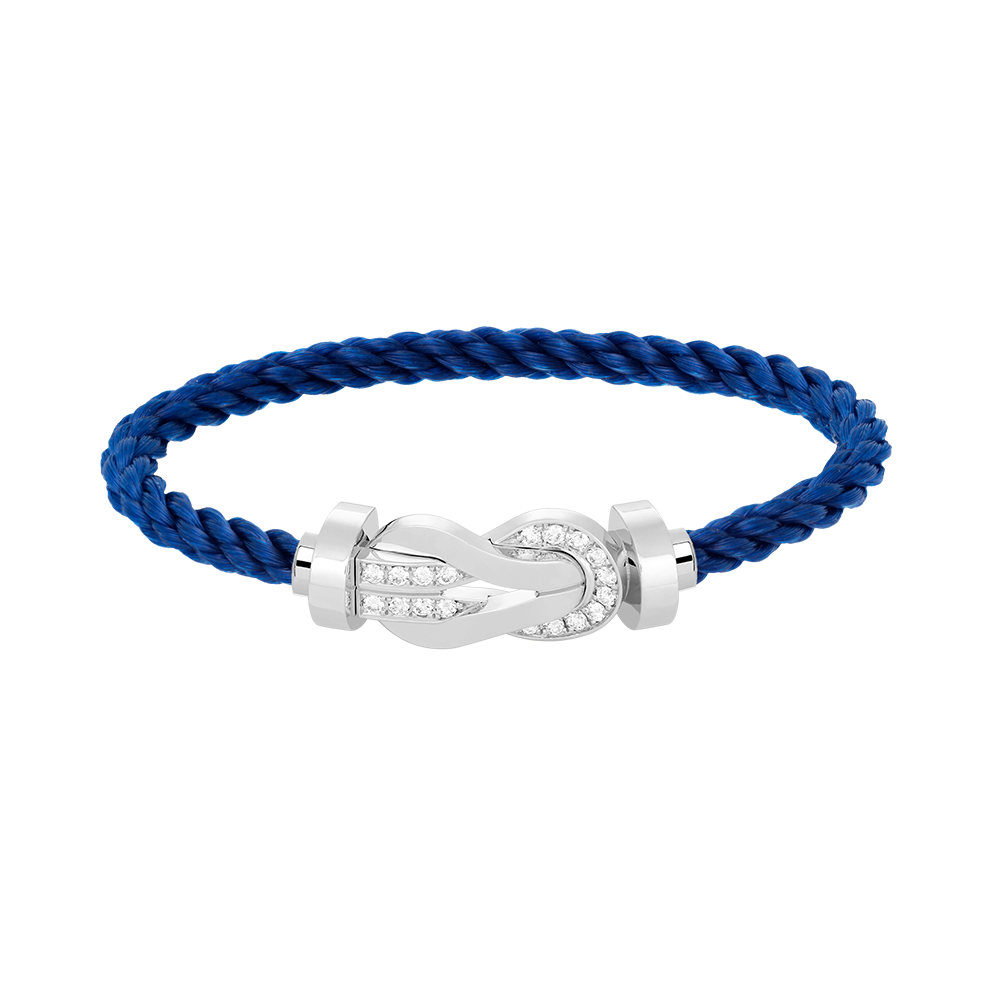 [⭐Sparkve]CHANCE LARGE 8 FIGURE BUCKLE HALF DIAMOND BRACELET SILVER