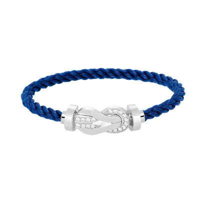 [⭐Sparkve]CHANCE LARGE 8 FIGURE BUCKLE HALF DIAMOND BRACELET SILVER