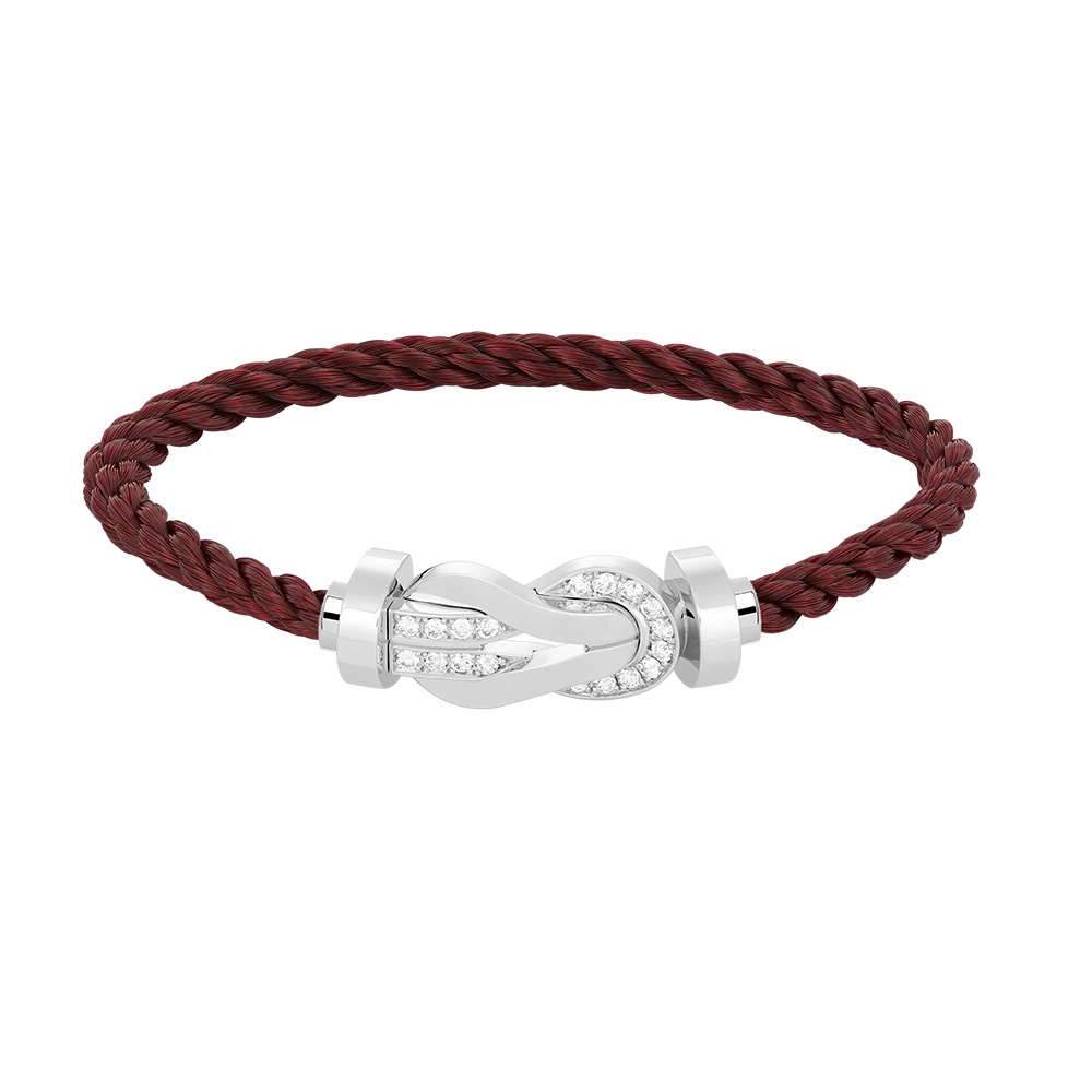 [⭐Sparkve]CHANCE LARGE 8 FIGURE BUCKLE HALF DIAMOND BRACELET SILVER