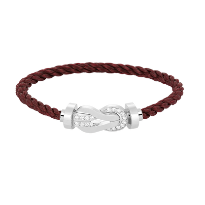 [⭐Sparkve]CHANCE LARGE 8 FIGURE BUCKLE HALF DIAMOND BRACELET SILVER