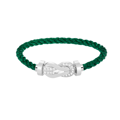 [⭐Sparkve]CHANCE LARGE 8 FIGURE BUCKLE HALF DIAMOND BRACELET SILVER