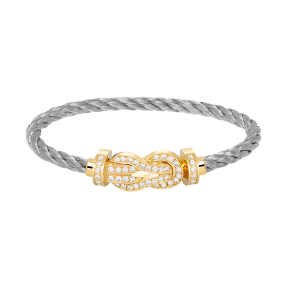 [⭐Sparkve]CHANCE LARGE 8 FIGURE BUCKLE FULLDIAMOND BRACELET GOLD