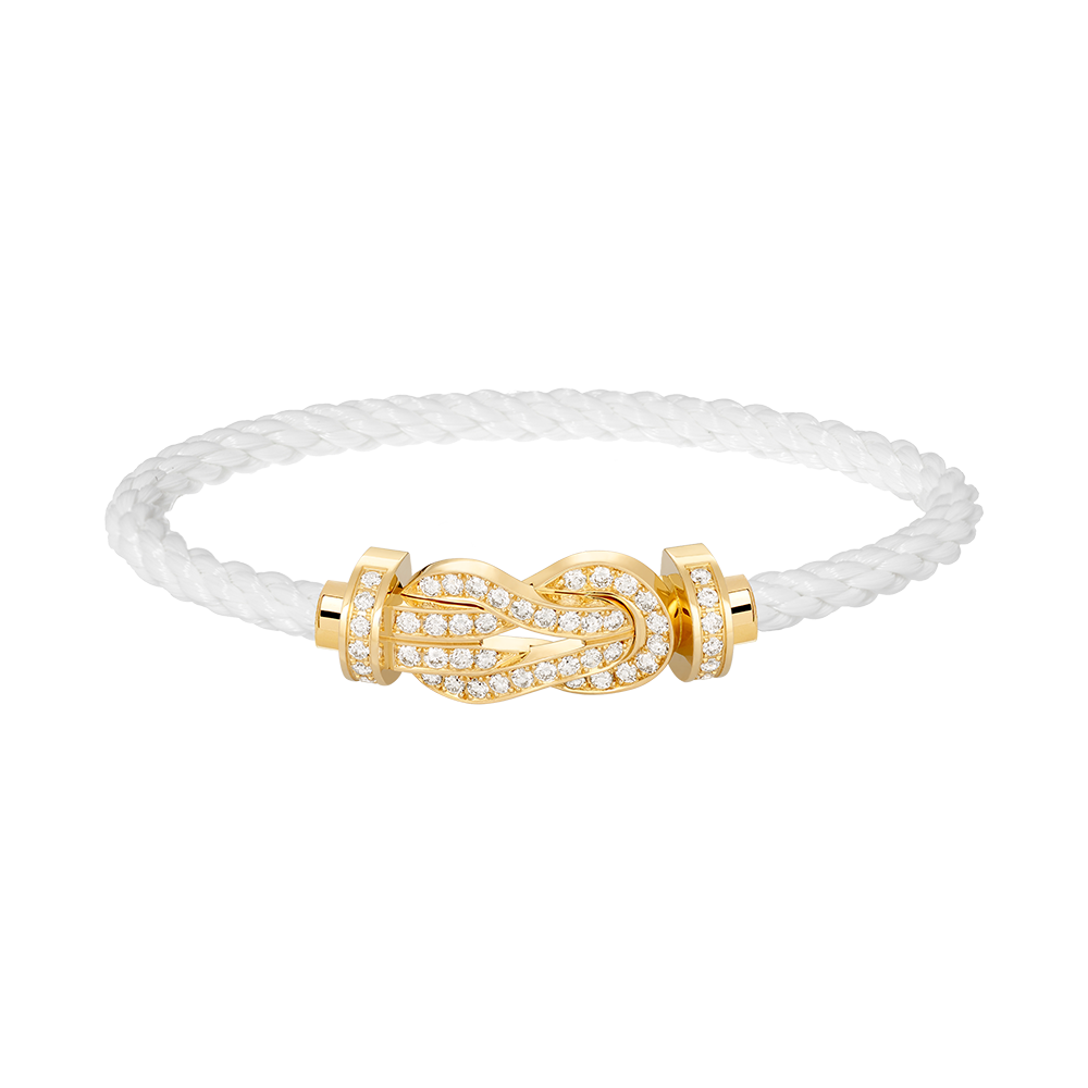 [⭐Sparkve]CHANCE LARGE 8 FIGURE BUCKLE FULLDIAMOND BRACELET GOLD