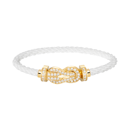 [⭐Sparkve]CHANCE LARGE 8 FIGURE BUCKLE FULLDIAMOND BRACELET GOLD