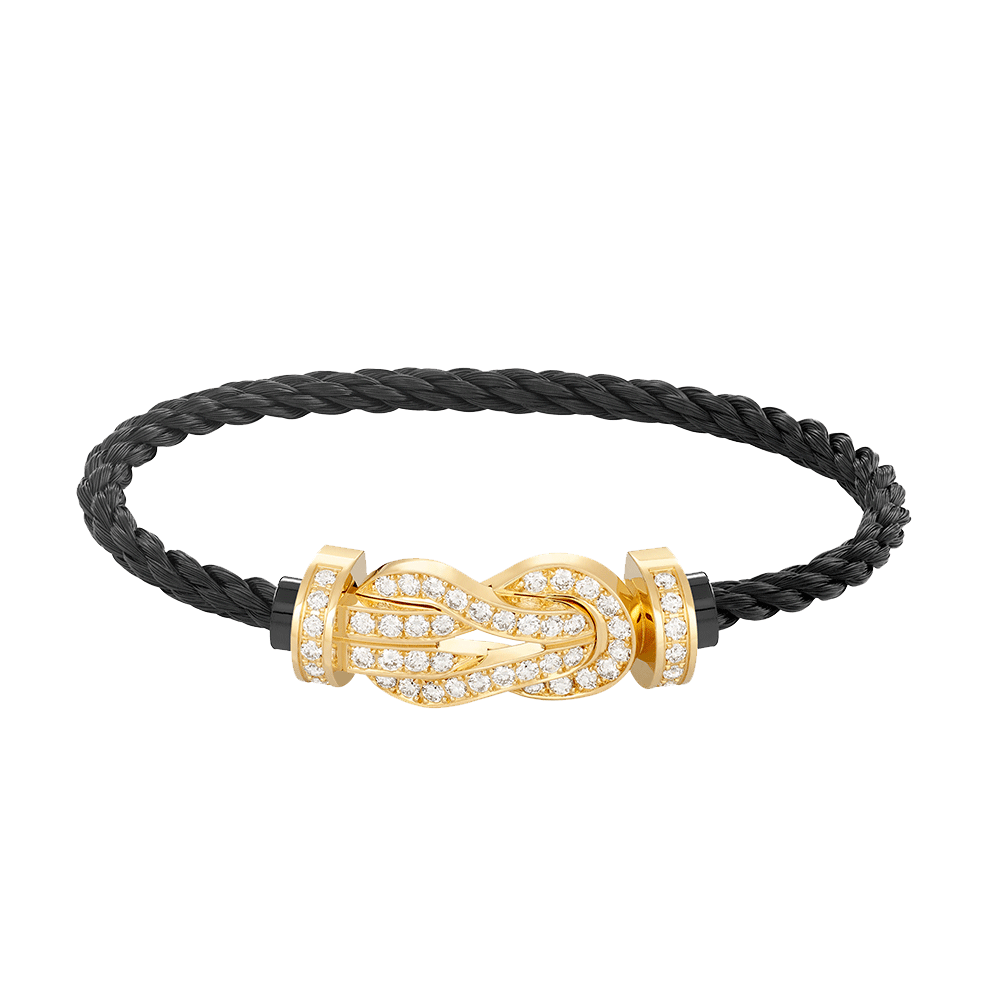 [⭐Sparkve]CHANCE LARGE 8 FIGURE BUCKLE FULLDIAMOND BRACELET GOLD